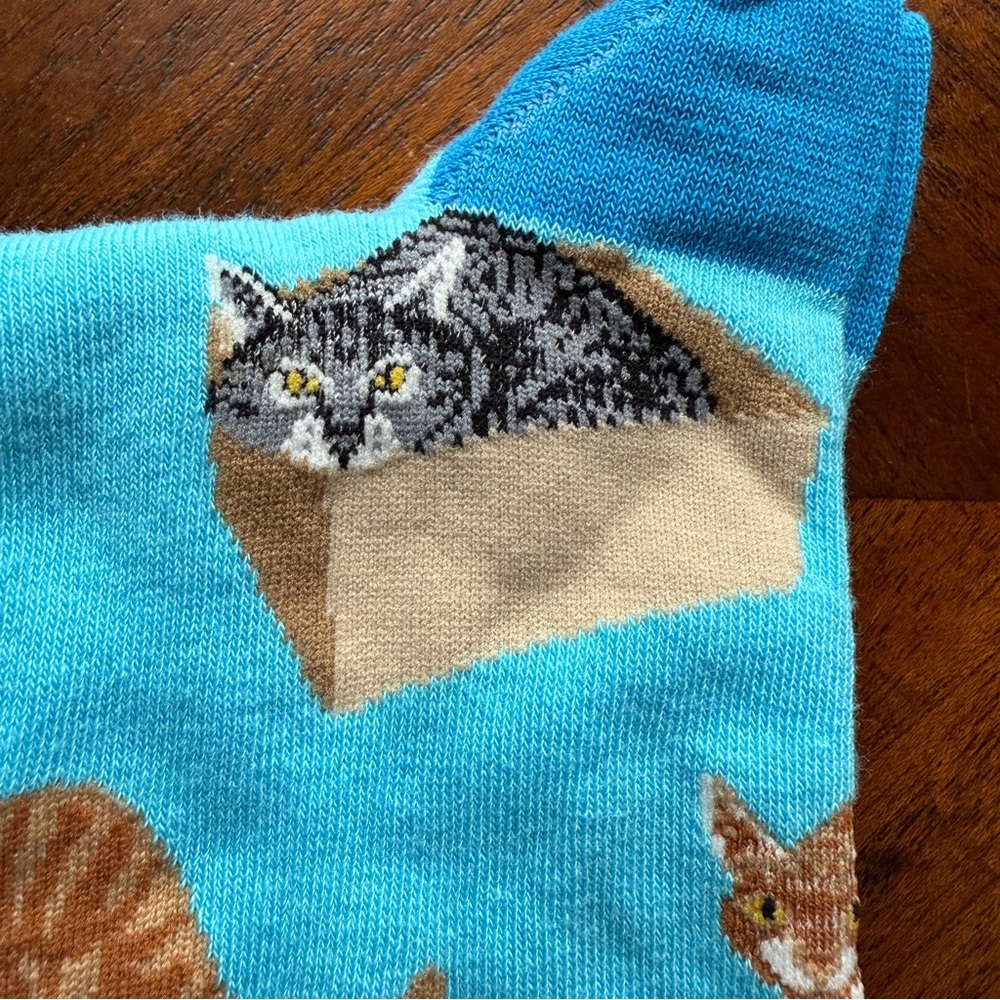 Socksmith Cat in Box Blue Socks - Picture 6 of 6